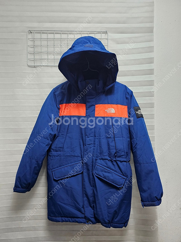 노스페이스 키즈 블루 오렌지 패딩 구스다운점퍼 사이즈 ...--0