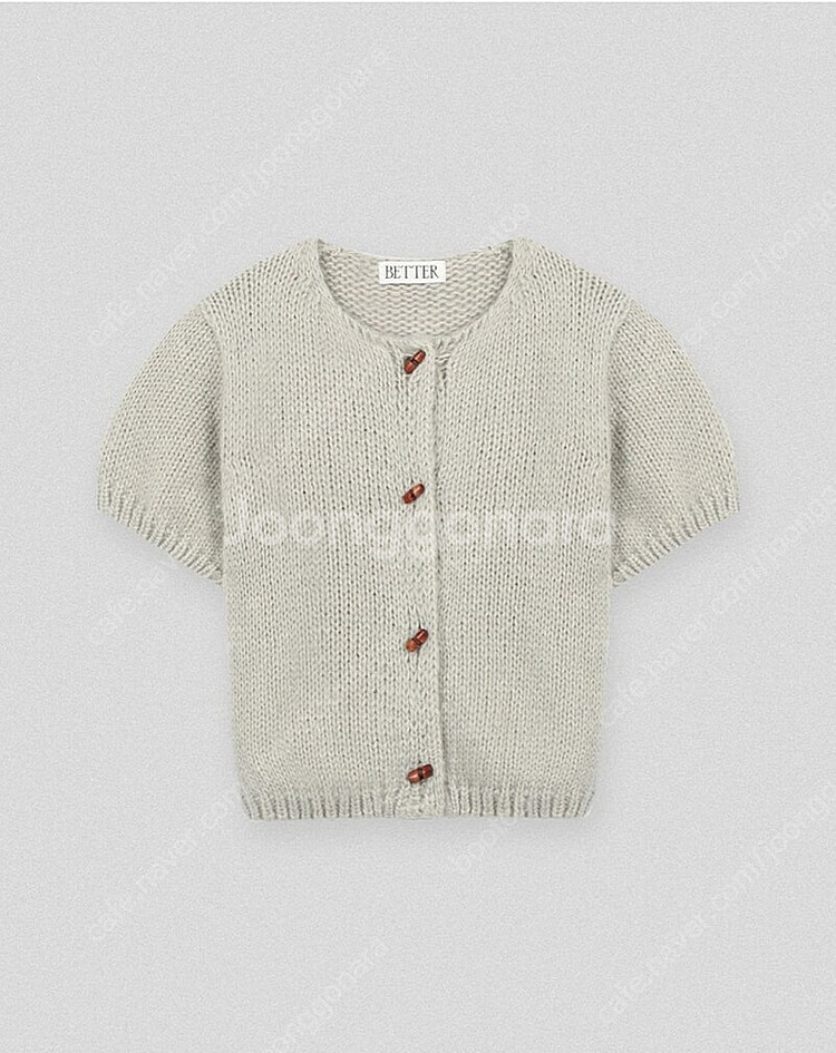 새상품) 노운베러 토글 알파카 반팔 가디건--5