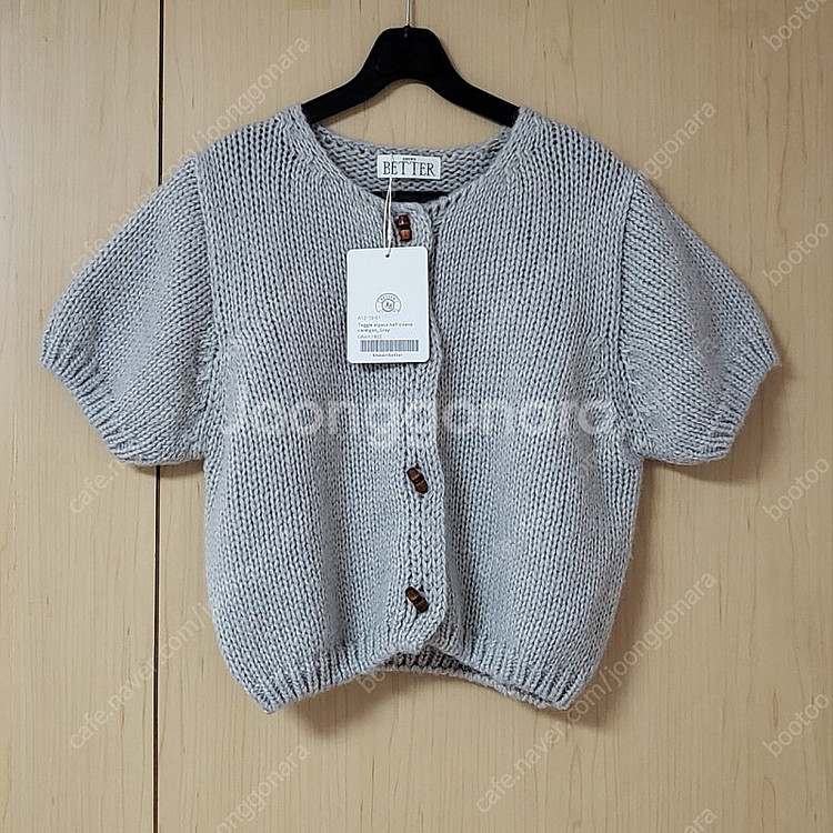 새상품) 노운베러 토글 알파카 반팔 가디건--8