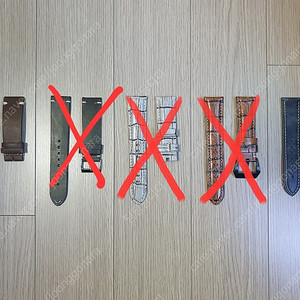 (인하) 22미리 갈색 회색 브라운 그레이 가죽 스트랩 시계줄 밴드 22mm