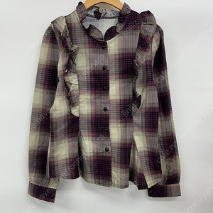 체크 프릴 블라우스