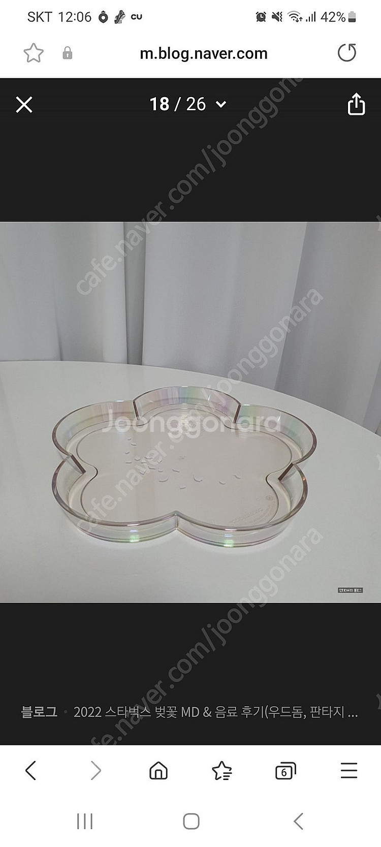 (새상품) 스타벅스 체리블라썸 판타지 트레이 (오로라 쟁반)--3