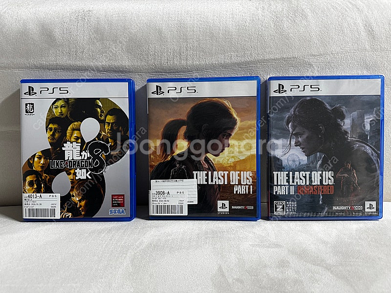 일본판)PS5용 라스트 오브 어스 파트 1&2, 용과같이 8 일괄 판매합니다--0