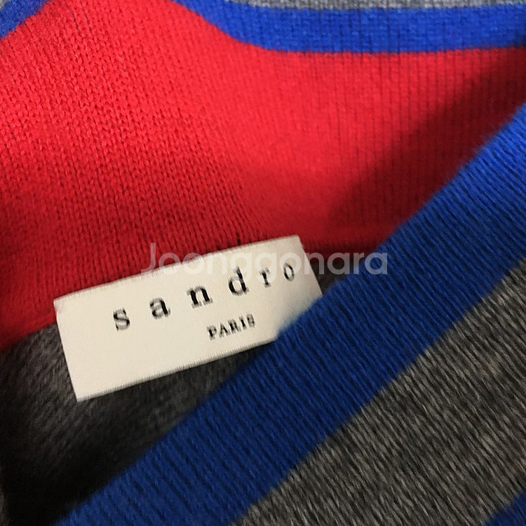 SANDRO 산드로 브레이드 트리밍 브이넥 니트 55--7