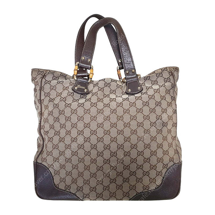 구찌 GG 캔버스 뱀부 토트백 베이지 가방 백--2
