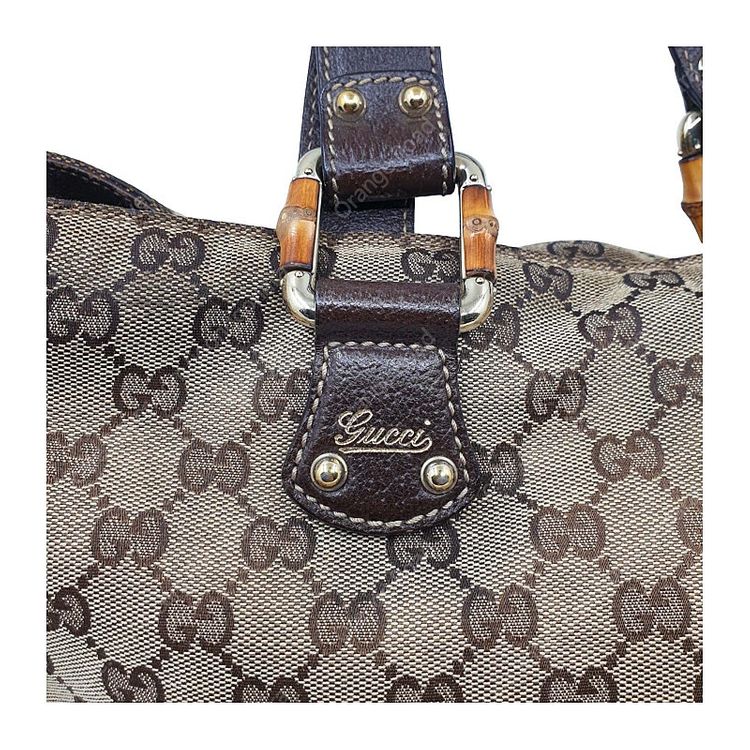 구찌 GG 캔버스 뱀부 토트백 베이지 가방 백--4