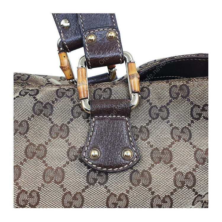 구찌 GG 캔버스 뱀부 토트백 베이지 가방 백--5