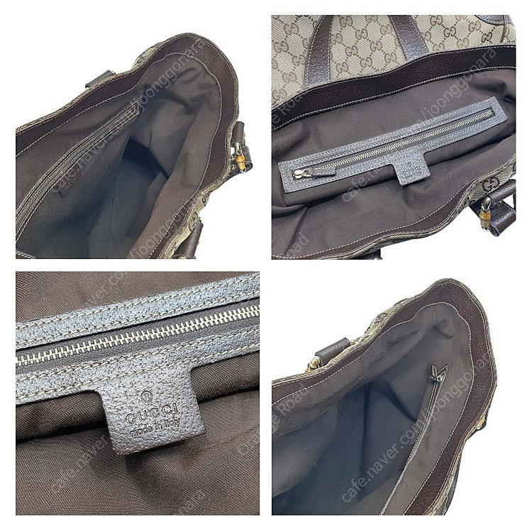 구찌 GG 캔버스 뱀부 토트백 베이지 가방 백--9