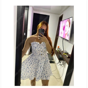 [1만원] 하늘하늘 꽃무늬 프린트 프릴 밑단 원피스 판매합니다