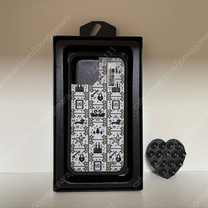 그레이시 에이브럼스 스타일 아이폰 15케이스+블랙 하트 양면 흡착(6.99cm*6.2cm) 홀더