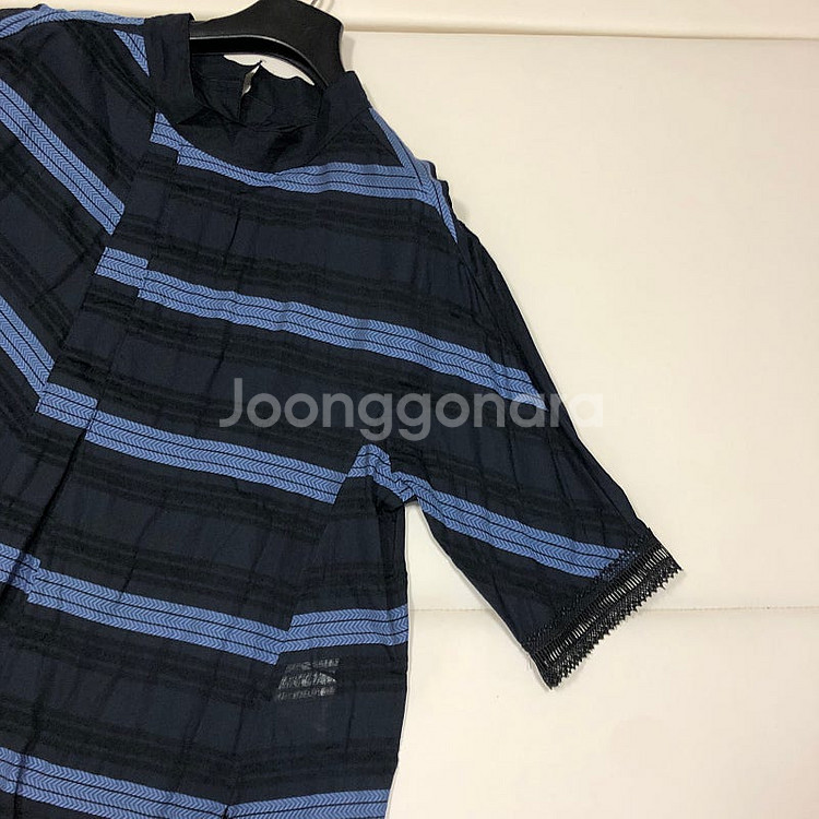 구호 시스루 스트라이프 레이스 코튼 블라우스 셔츠 올드...--1