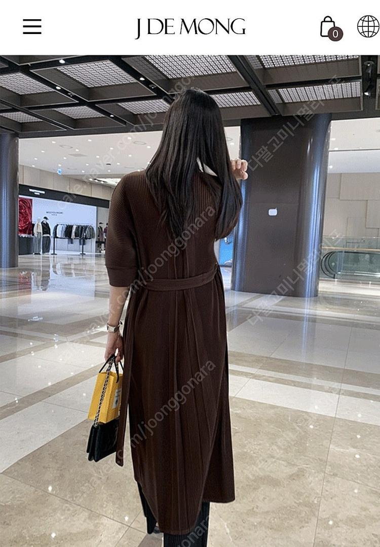 [제이드몽플리츠]쉐이드 카라 롱가디건 (딥브라운) 이미지