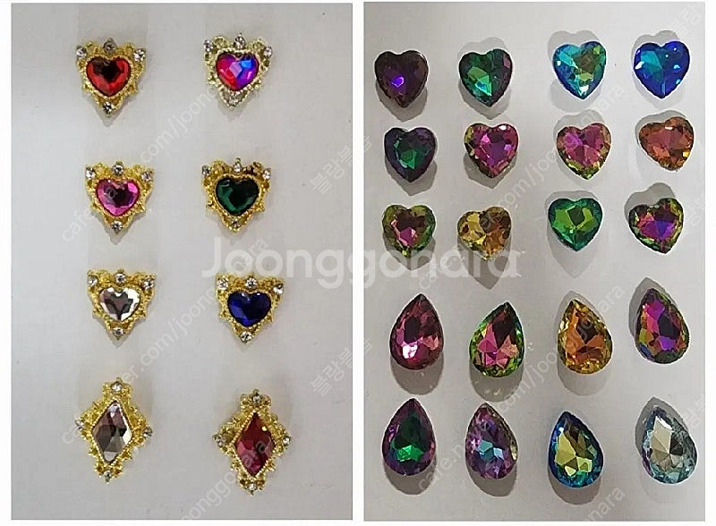 고급 골드 프레임 하트 물방울 사각형 마름모 네일파츠 네일스톤 2900원--0