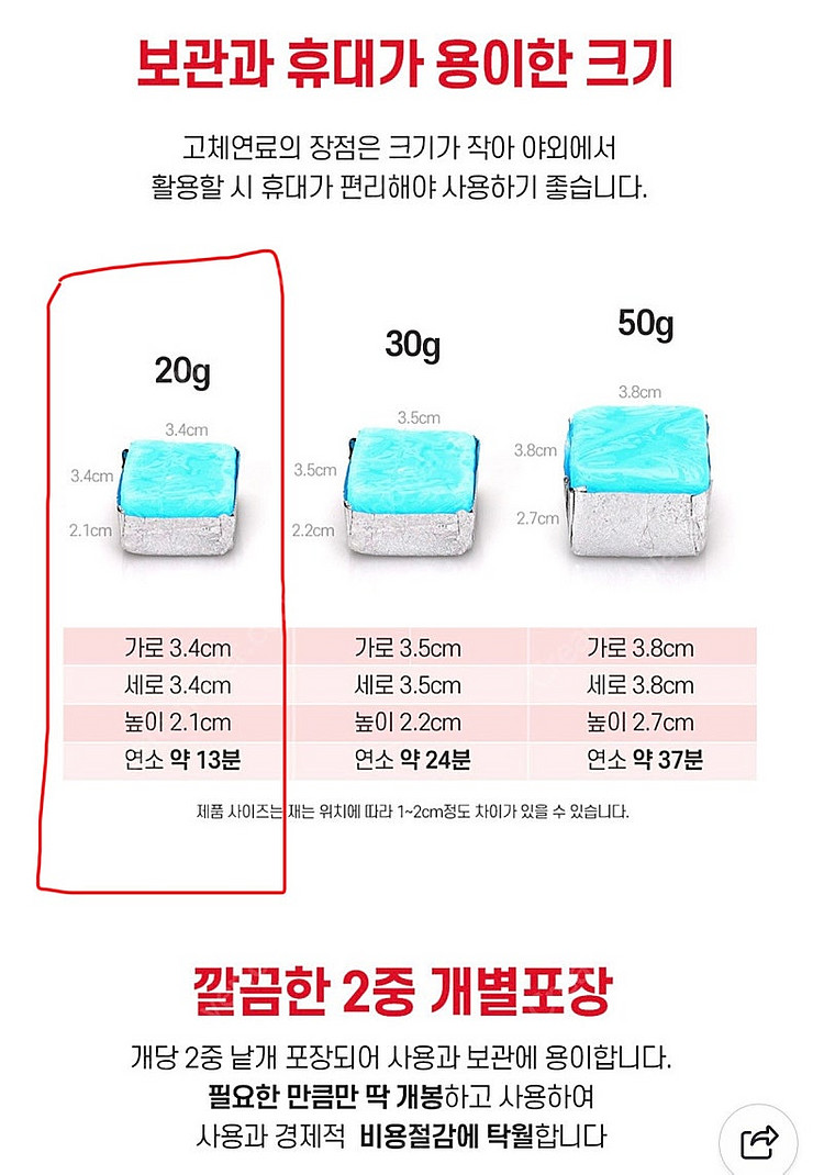 뉴비아 고체연료 20g 40개입, 100개입 판매합니다--2