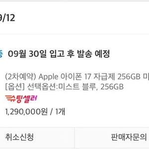 아이폰17 미스트블루 256GB 사전 예약 2차