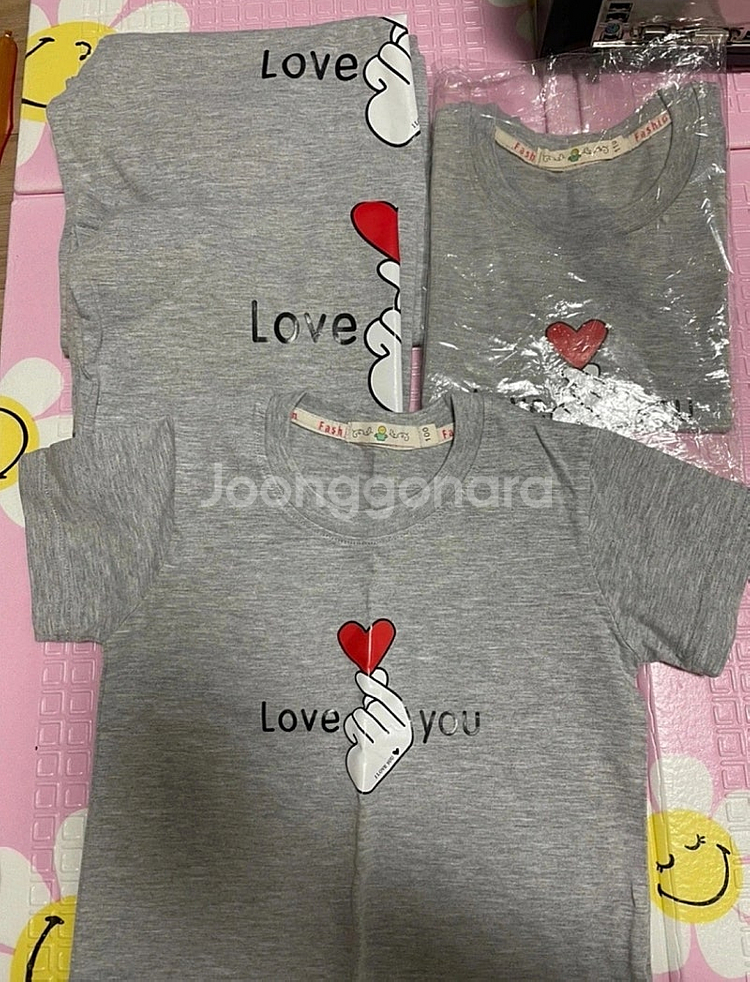 반팔 가족 커플티 4인용 (XL, M, 110, 100)--0