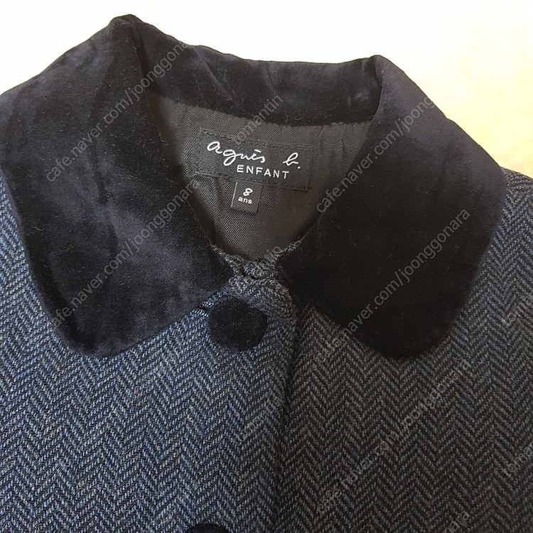 프랑스 아네스베 앙팡 모혼방 자카드 코트 5만원--1