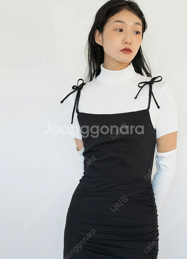 일구구일 언발란스 리본 드레스--2