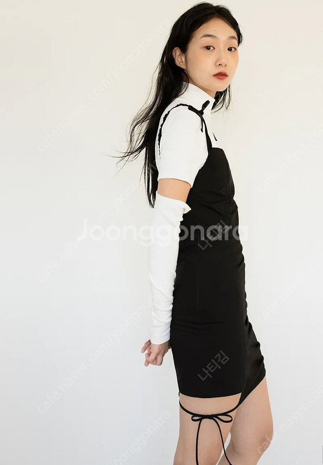 일구구일 언발란스 리본 드레스--3