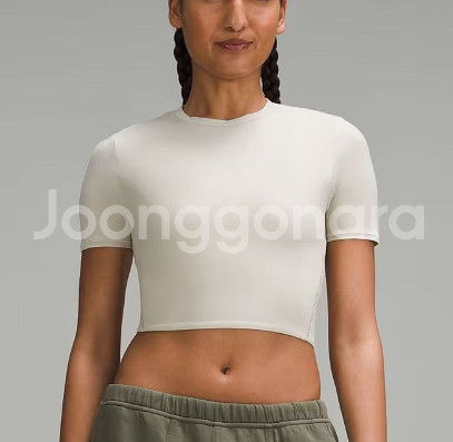 룰루레몬 Nulu 크루넥 크롭 티셔츠 XL--0