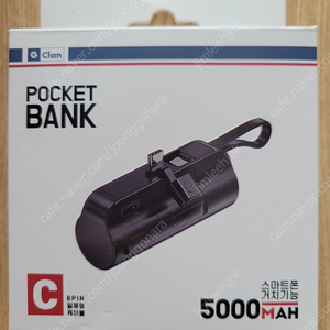 지클랜 POCKET BANK 스마트폰 거치기능 보조배터리 5000mAh (C타입, 8핀 일체형 케이블) 팝니다