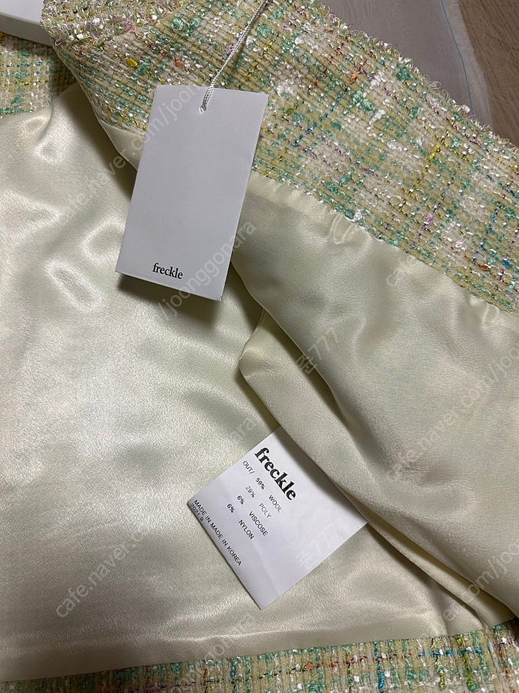 프레클 캔디 트위드 크롭 자켓 민트 / 새상품--2