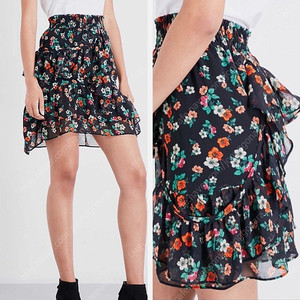 마쥬 쉬폰 프릴 플라워 스커트 치마