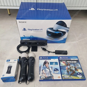 PS4 VR 풀셋(무브봉2.카메라)+VR게임 2종+PS5용 젠더+무브봉 충전거치대