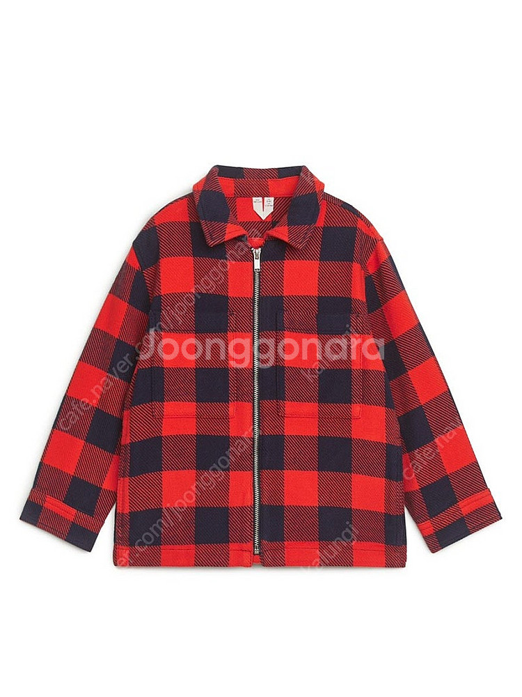 아르켓 키즈 체크 집업 셔츠--0