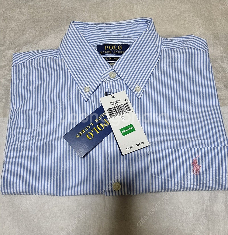 폴로 시어서커 남성 반팔 셔츠 s (새상품) 택포--2