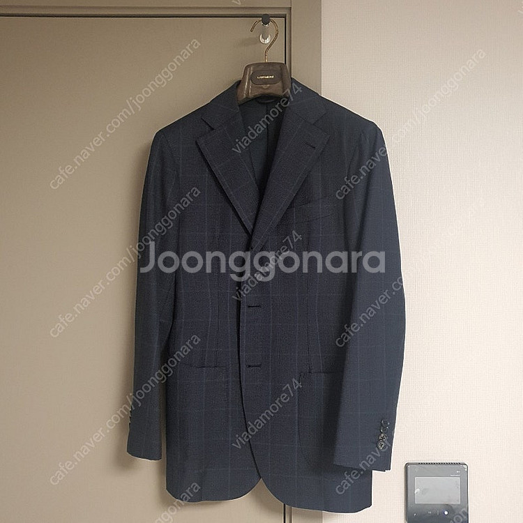 비스포크 테일러 네이비 체크 자켓--0