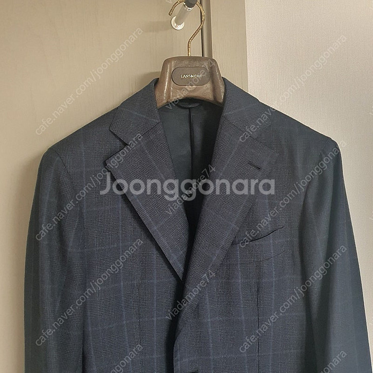 비스포크 테일러 네이비 체크 자켓--1