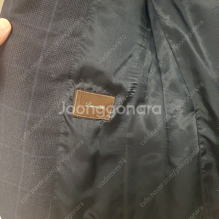 비스포크 테일러 네이비 체크 자켓--3