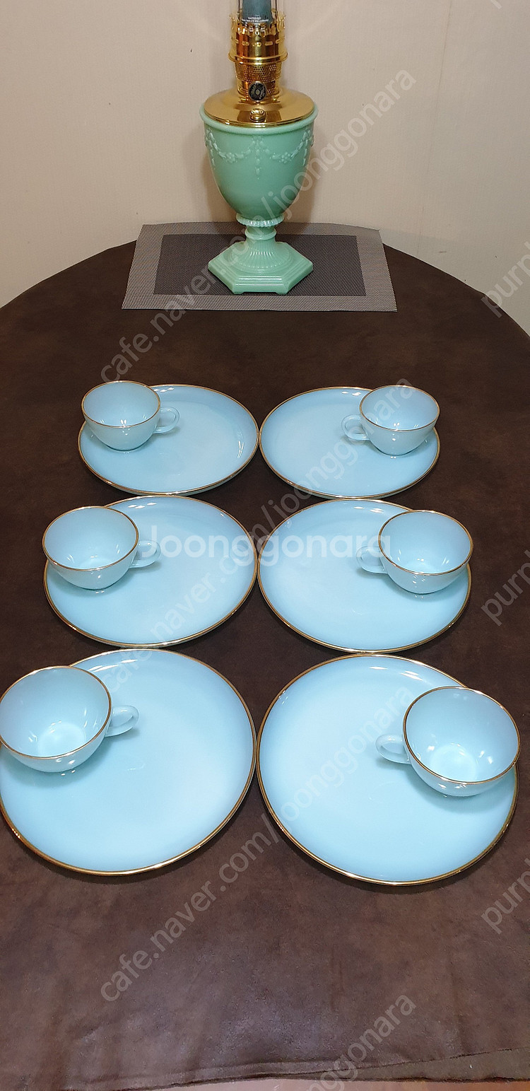 빈티지 파이어킹 터콰이즈 블루웨어종류 분양--2