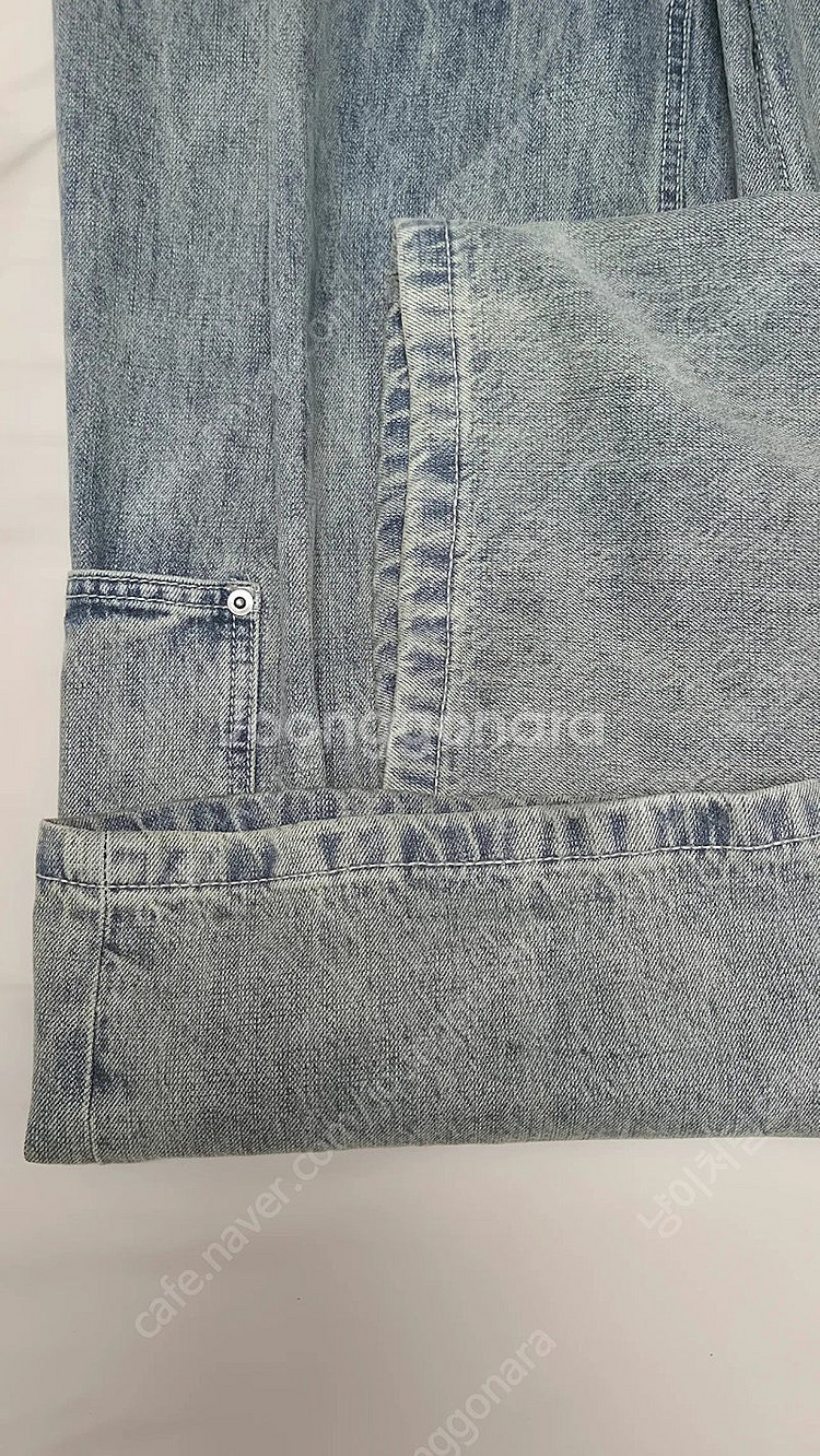 비긴202 원턱 와이드 카펜터 데님 팬츠 (3사/블리치드 블루)--3