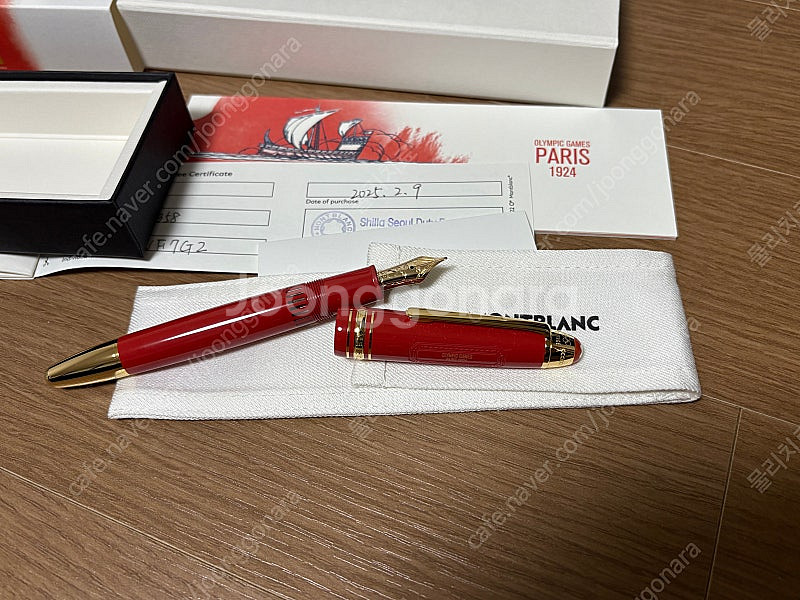 몽블랑 montblanc 마이스터스튁 x 올림픽 헤리티지 파리 1924 르그랑 만년필 F 팝니다.--2