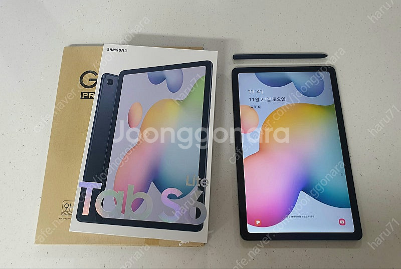 갤럭시탭S6 lite 64G Wifi 풀박 S급. SM...--0