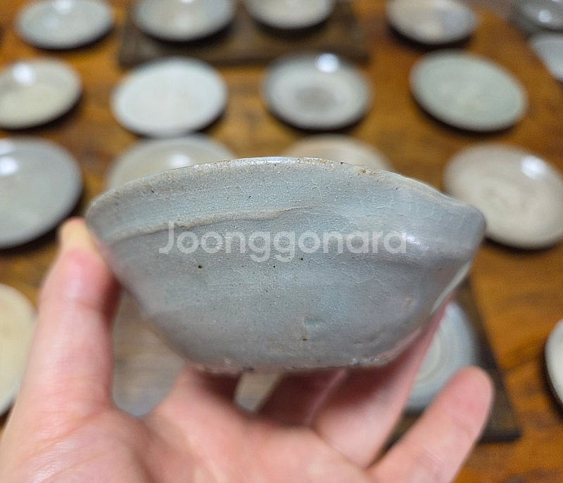 고미술품 고려시대 고려청자 낙엽잔--1