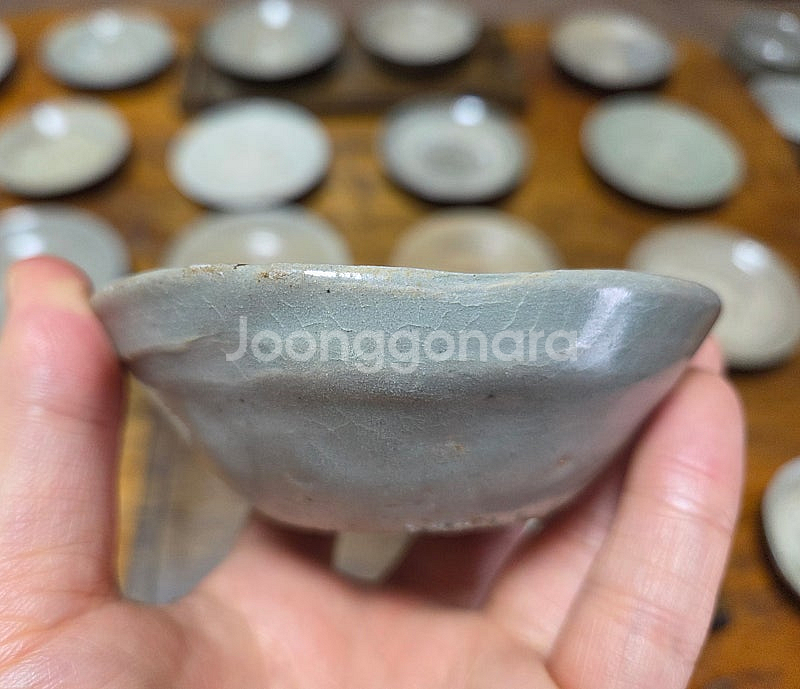 고미술품 고려시대 고려청자 낙엽잔--2