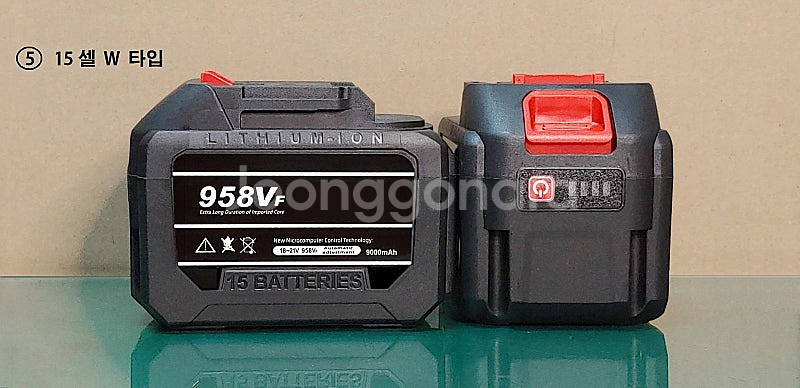 마끼다 호환 958VF 358VF 배터리 18V 10/15 셀 2개 케이스 등 키트 판매--4