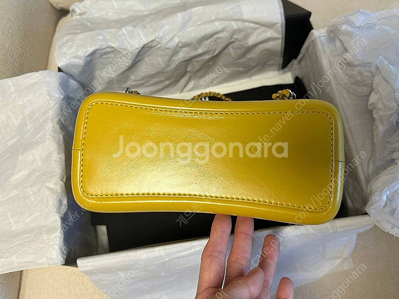 샤넬 가브리엘 백팩 쉐브론 스몰 옐로우--3