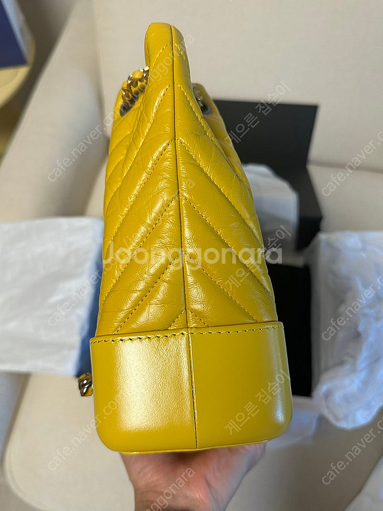 샤넬 가브리엘 백팩 쉐브론 스몰 옐로우--4