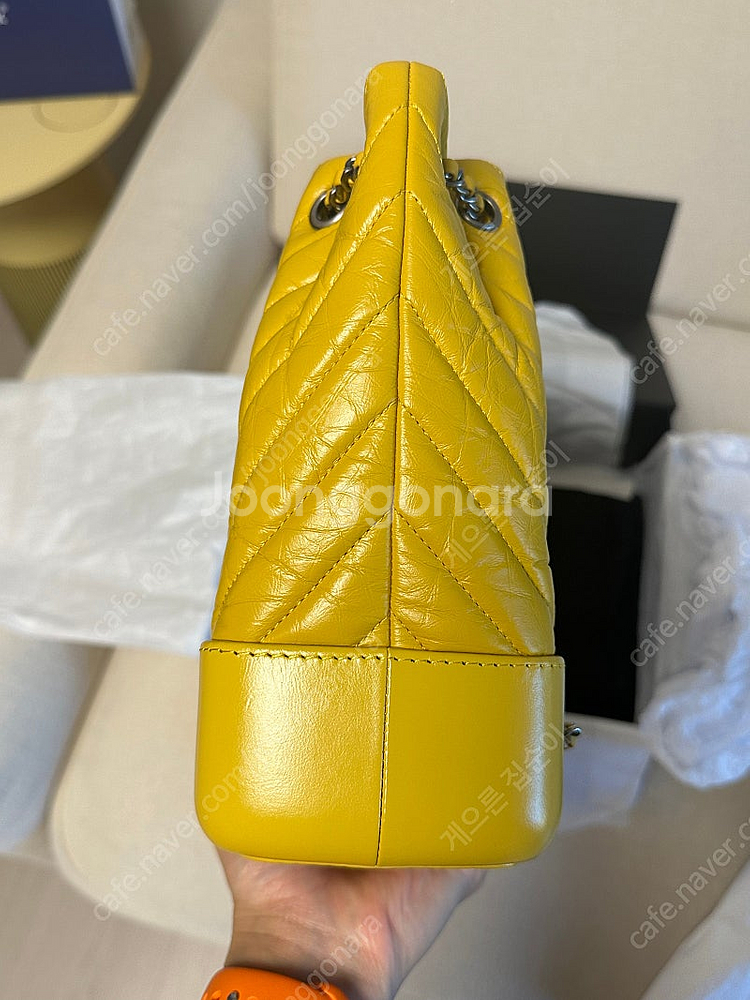 샤넬 가브리엘 백팩 쉐브론 스몰 옐로우--5