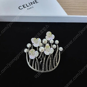 새상품) 천연 담수진주 & 자개 브로치