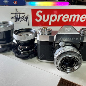 [급처 가격다운 확인하세요] 필름카메라 자이즈이콘ZEISS IKON Contaflex+독일 명기 칼짜이즈렌즈 Pro-Tessar 3개 35mm, 50mm,115mm