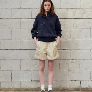 스무드무드 스무스무드 Navy Germain Button Knit