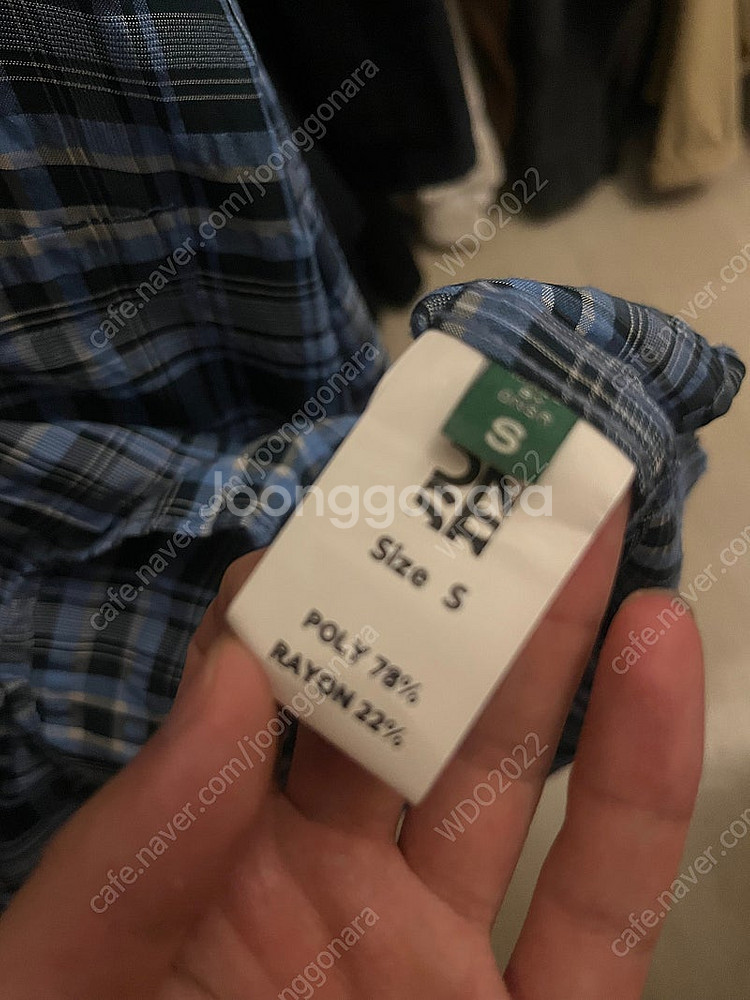 Dnsr 오버사이즈 체크 셔츠 블루S--2