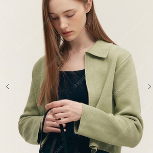 시에 브린 니트 집업 자켓 애플그린 s