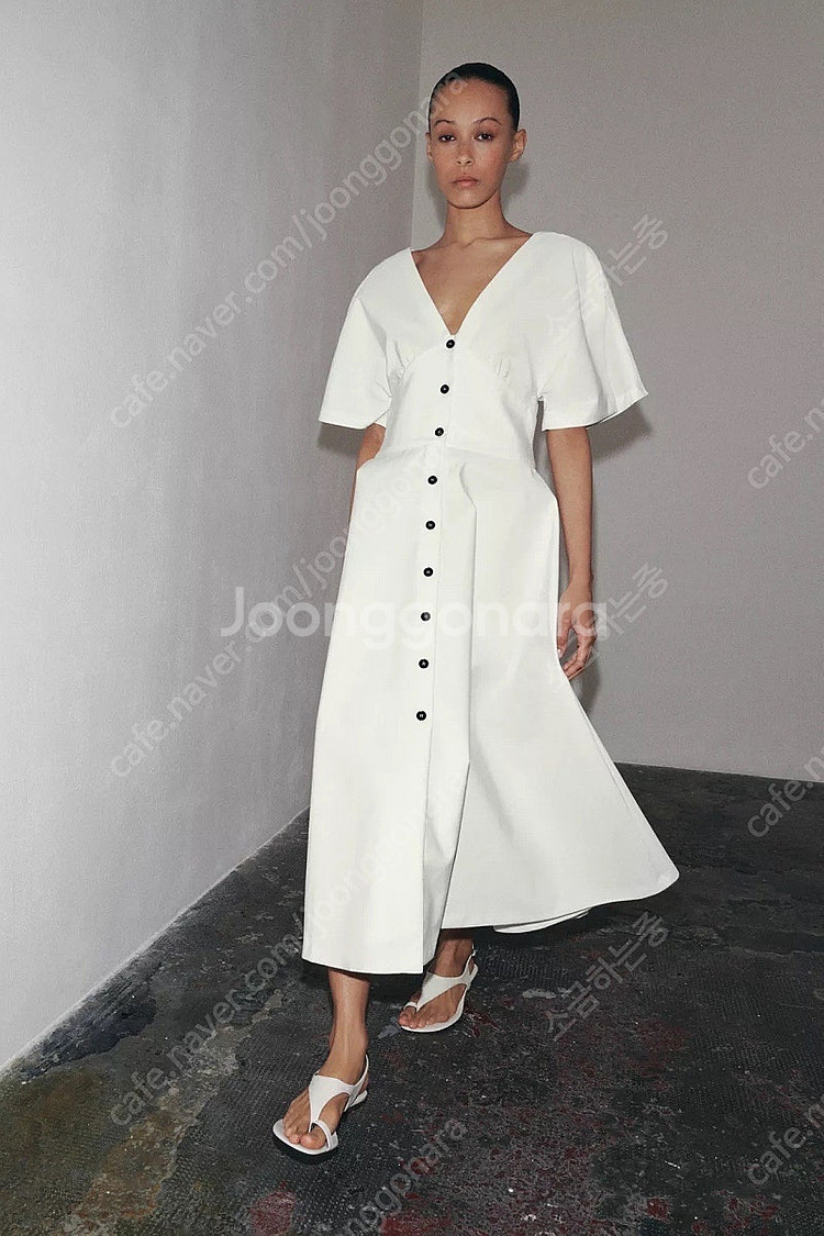 zara 자라 ZW 컬렉션 버튼 미디 원피스 새상품--0