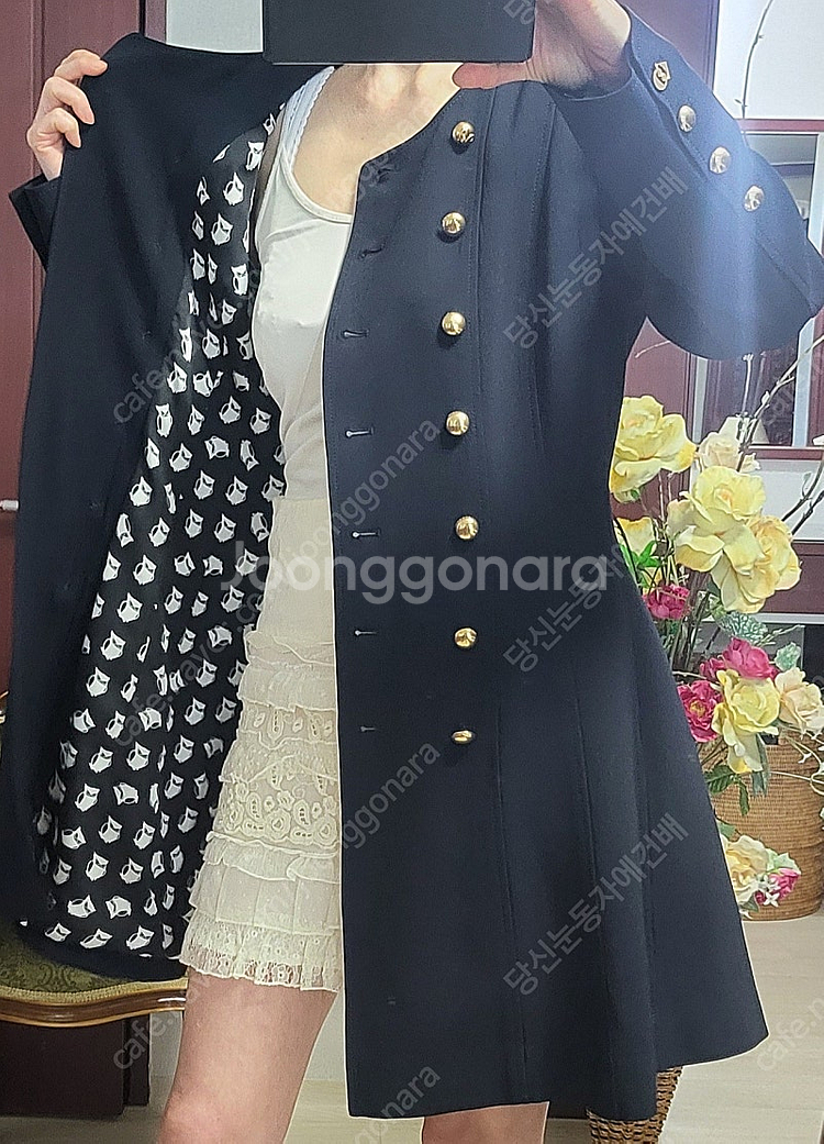 럭키 슈에뜨 네이비 네오프렌 드레스 쟈켓 코트--0